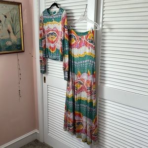 Vintage Susan Thomas Metallic Skirt Set